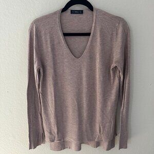 Zara Woman Knit Brown V-Neck Long Sleeves Shirt Medium Cardigan Sweater